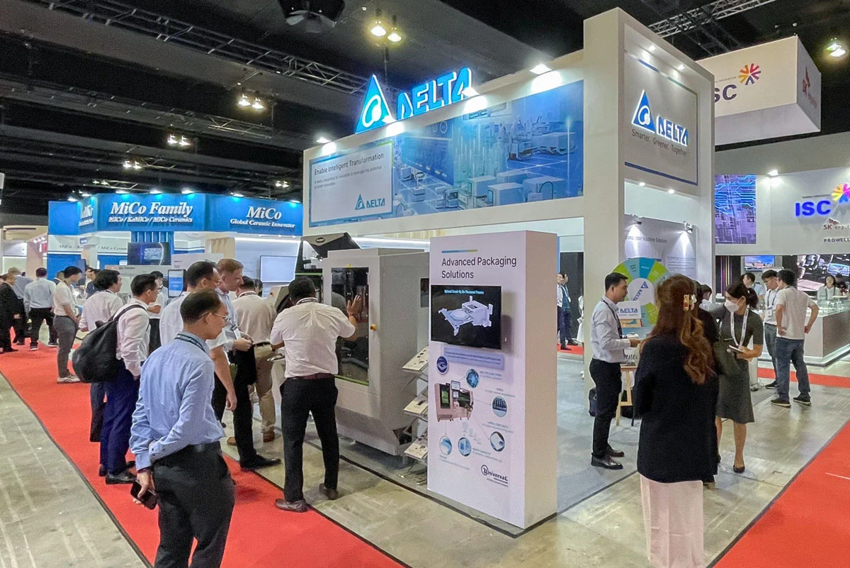 Delta's bustling booth at SEMICON Southeast Asia 2024, showcasing our commitment to industry advancement