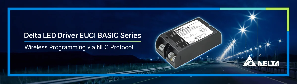 Delta LED driver EUCI BASIC Series with wireless programming via NFC protocol