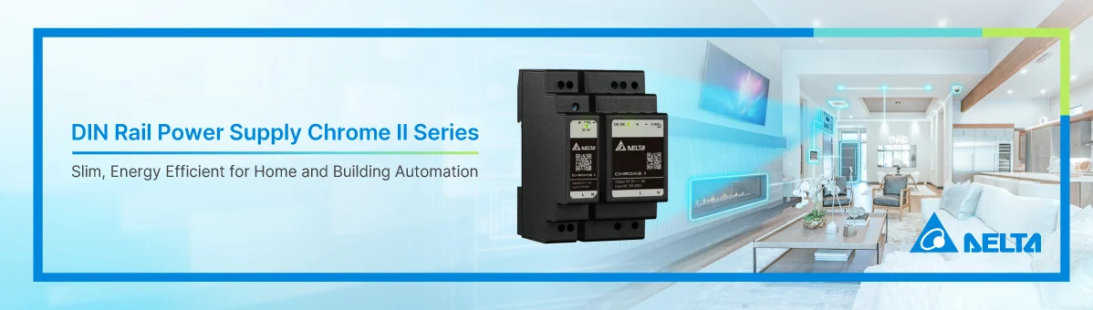 Class II DIN rail power supply Chrome II Series for home and building automation