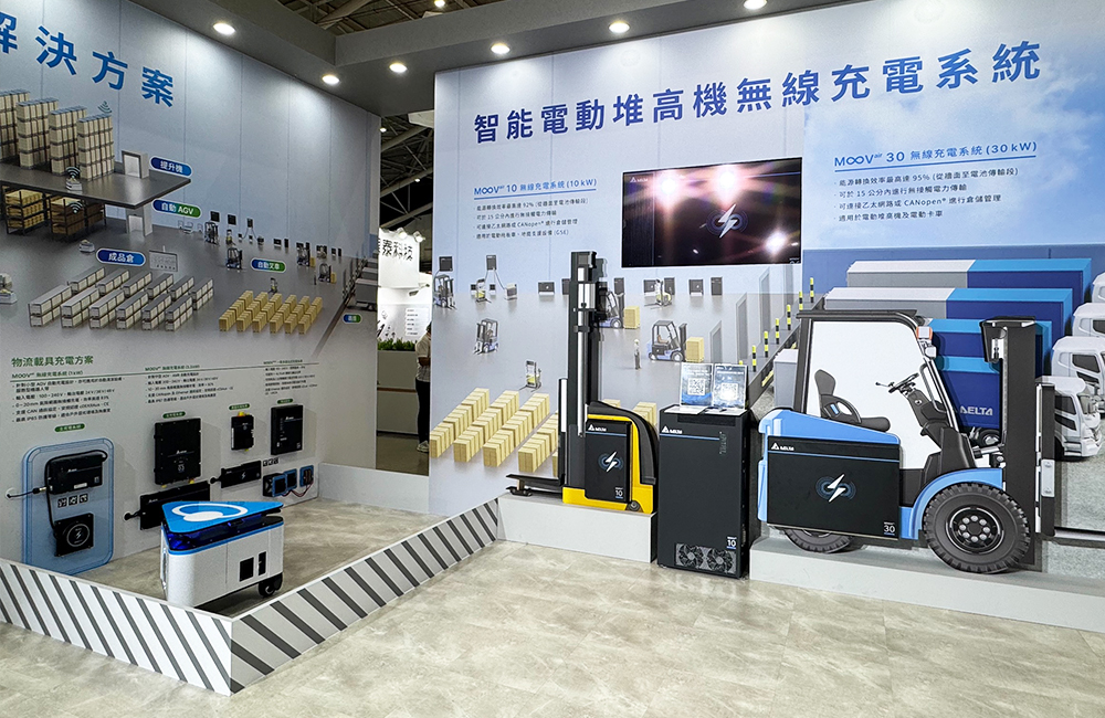 The simulation of the M∞Vair 1kW Wireless Charging System and the M∞Vbase Multi-port Charger’s applications in warehouses and logistics with the self-developed AGV was the main focus at the Smart Logistics Area. The high-power M∞Vair 10 & 30kW Wireless Charging System for forklift charging were also on display.
