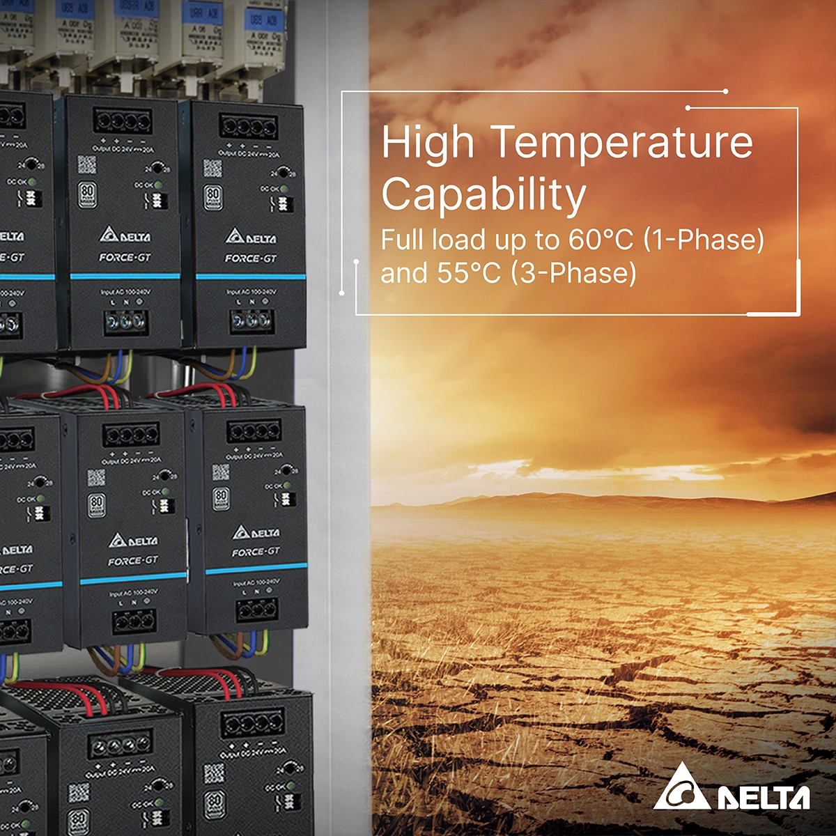 Force-GT Series maintains a stable, near-full-load output even in extreme heats